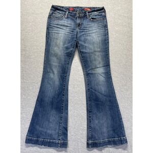 Express Stella Fit & Flare Jeans Women 4 Blue Denim Medium Wash Stretch Low Rise
